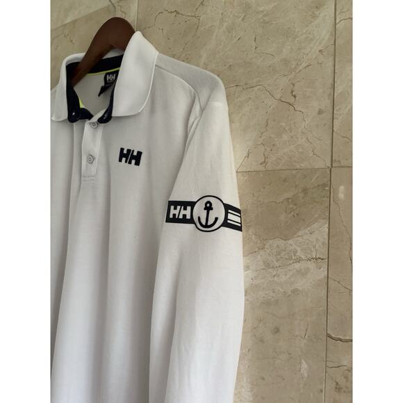 Helly Hansen Men’s Skagen Quickdry Rugger Rugby Polo Shirt - Large White Sailing - Picture 8 of 13